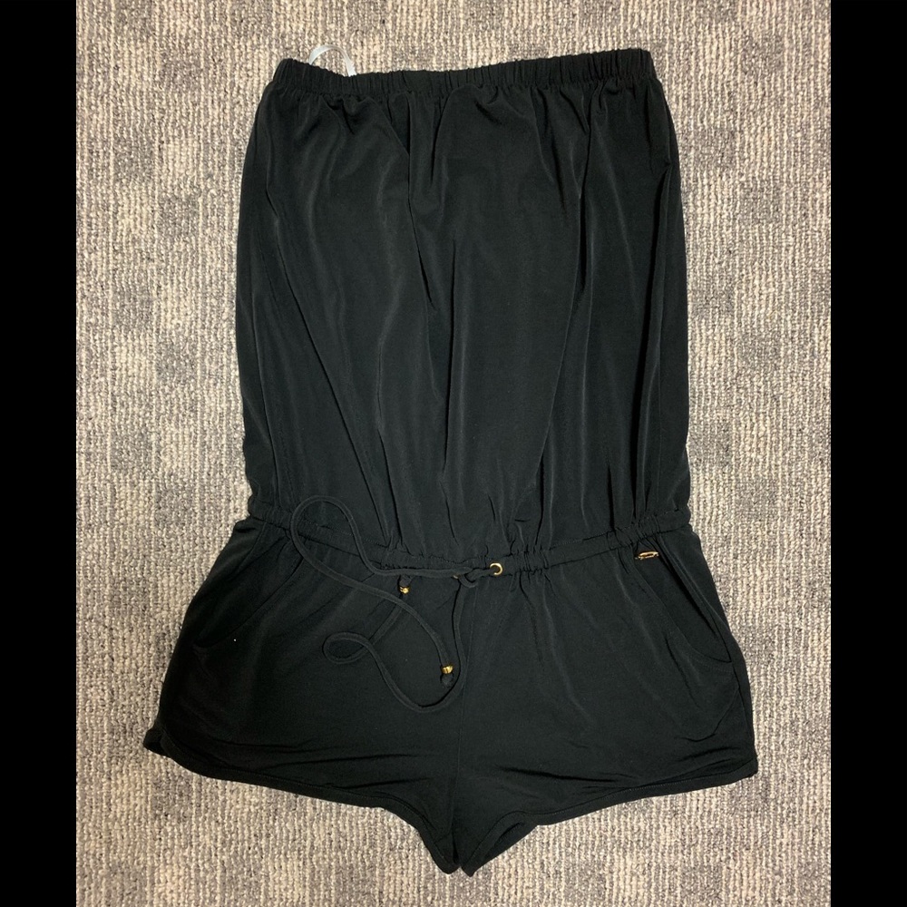 Black tube top romper